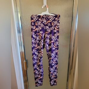 High-waisted Fabletics XS Purple, orange, and white leggings